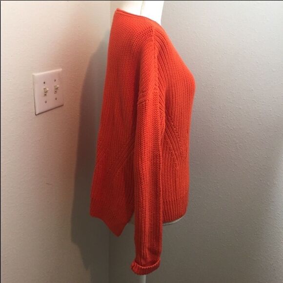 Trina Turk Orange Knit Hi-Lo Sweater - Picture 4 of 7